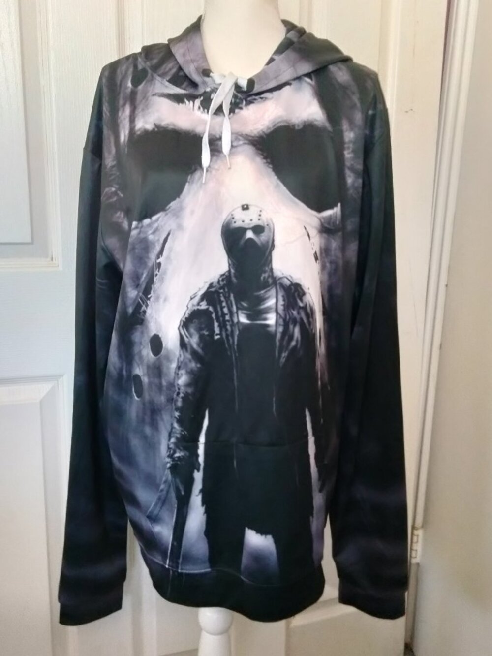 Michael Myers Graphic Black and White Halloween Hoodie ZooTop Bear 4XL Unisex